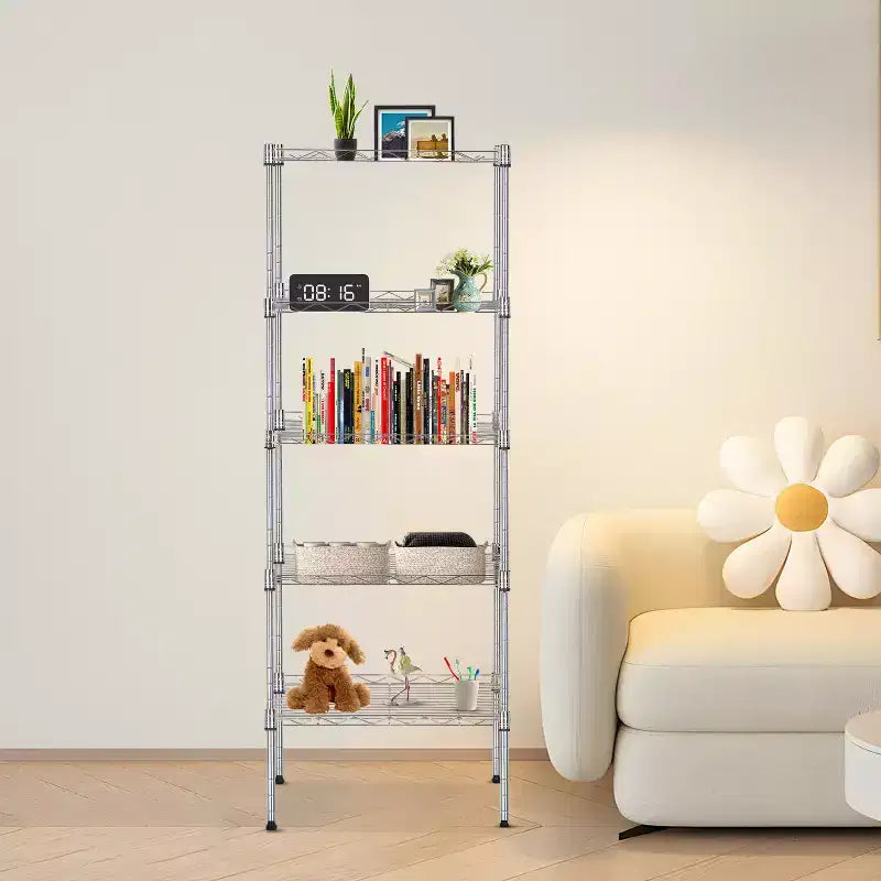 5-Tier Wire Shelving Unit with Adjustable Shelves, Metal, Multi-Use