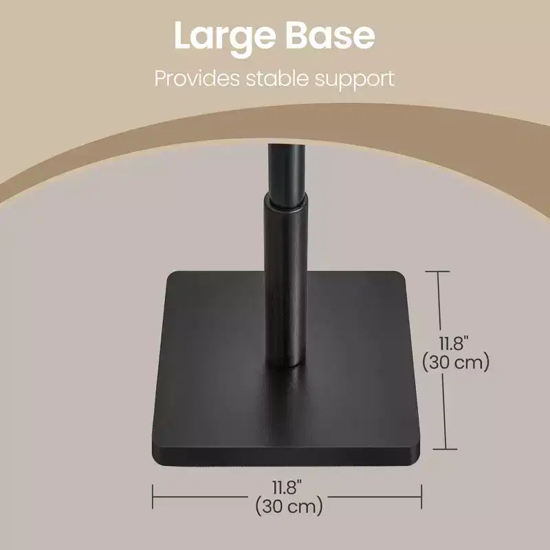 Freestanding Coat Rack with 8 Hooks and 3 Height Settings, Rubberwood