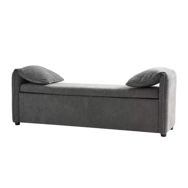 Storage Bench with Elephant Ear Pillows, 61" Wide, 400 lbs Capacity