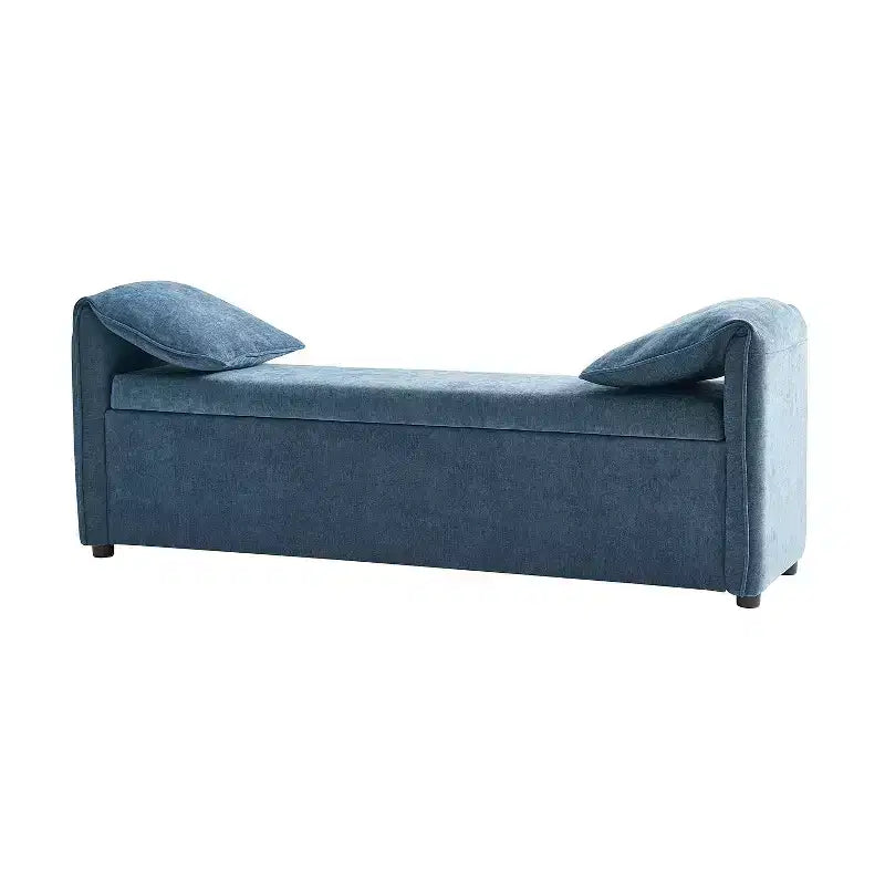 Storage Bench with Elephant Ear Pillows, 61" Wide, 400 lbs Capacity