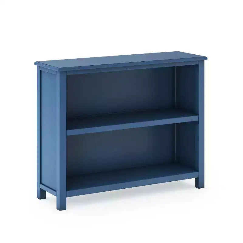 2-Shelf Pine Wood Bookcase 38x12x42", Adjustable Shelves for Bedrooms or Playrooms