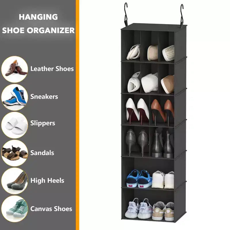 2-Pack Hanging Closet Organizer with Dividers, 24 Compartments