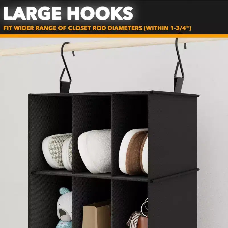 2-Pack Hanging Closet Organizer with Dividers, 24 Compartments
