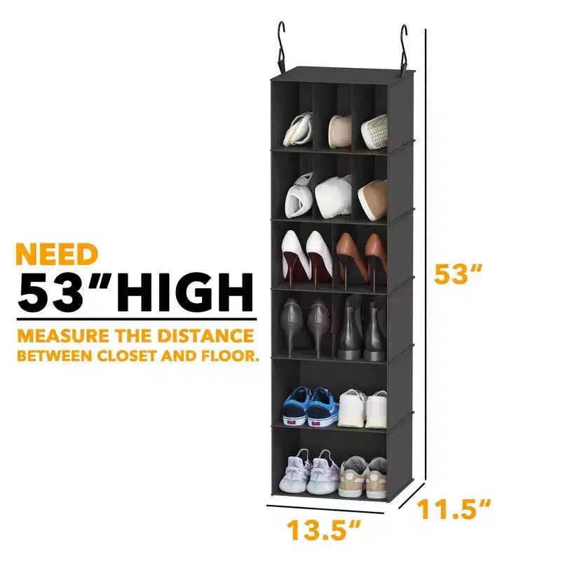 2-Pack Hanging Closet Organizer with Dividers, 24 Compartments
