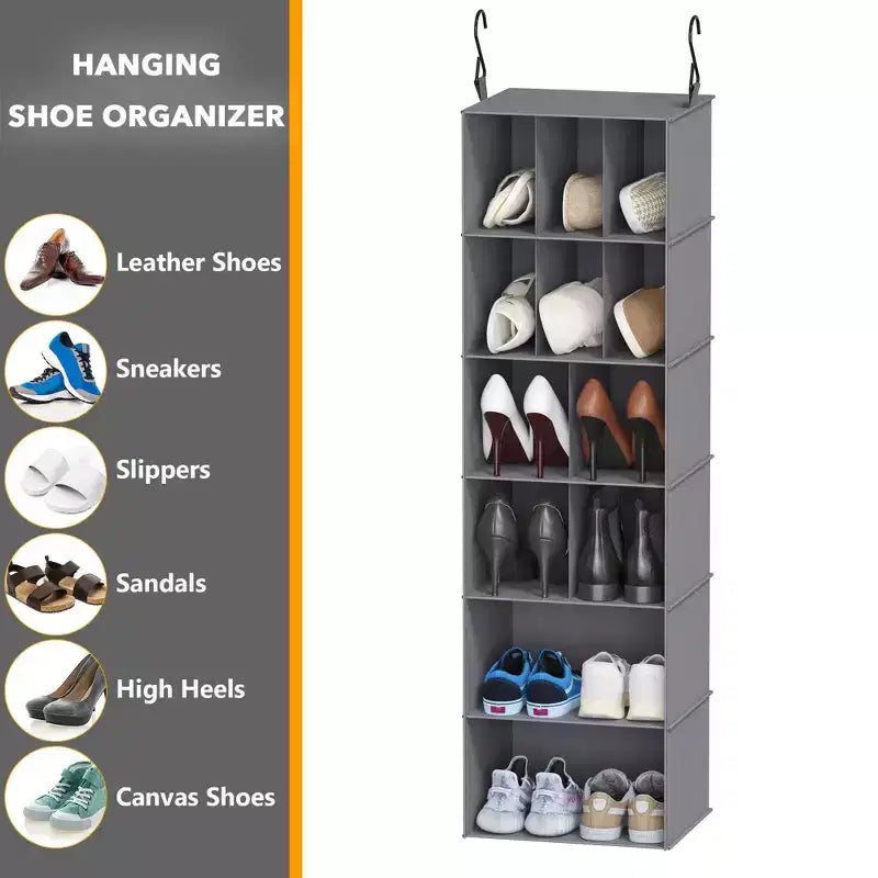 2-Pack Hanging Closet Organizer with Dividers, 24 Compartments