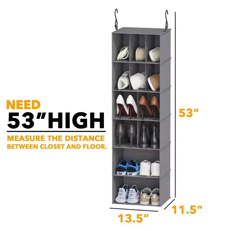 2-Pack Hanging Closet Organizer with Dividers, 24 Compartments