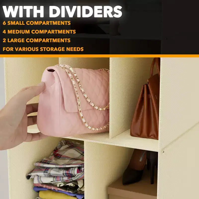 2-Pack Hanging Closet Organizer with Dividers, 24 Compartments