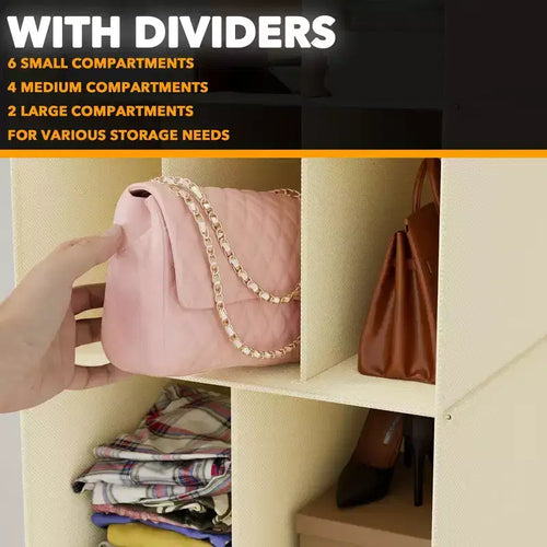 2-Pack Hanging Closet Organizer with Dividers, 24 Compartments