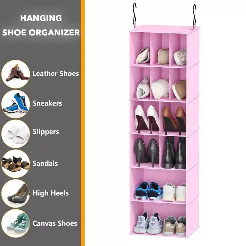 2-Pack Hanging Closet Organizer with Dividers, 24 Compartments