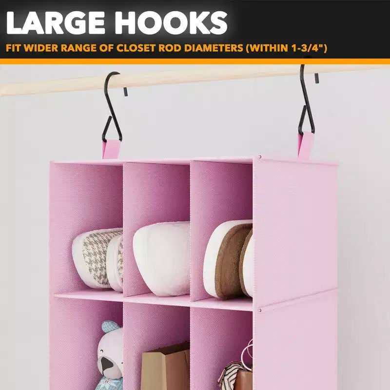 2-Pack Hanging Closet Organizer with Dividers, 24 Compartments
