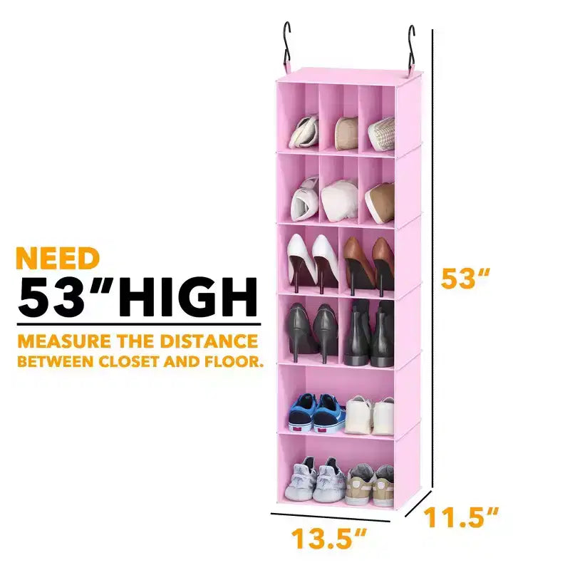 2-Pack Hanging Closet Organizer with Dividers, 24 Compartments