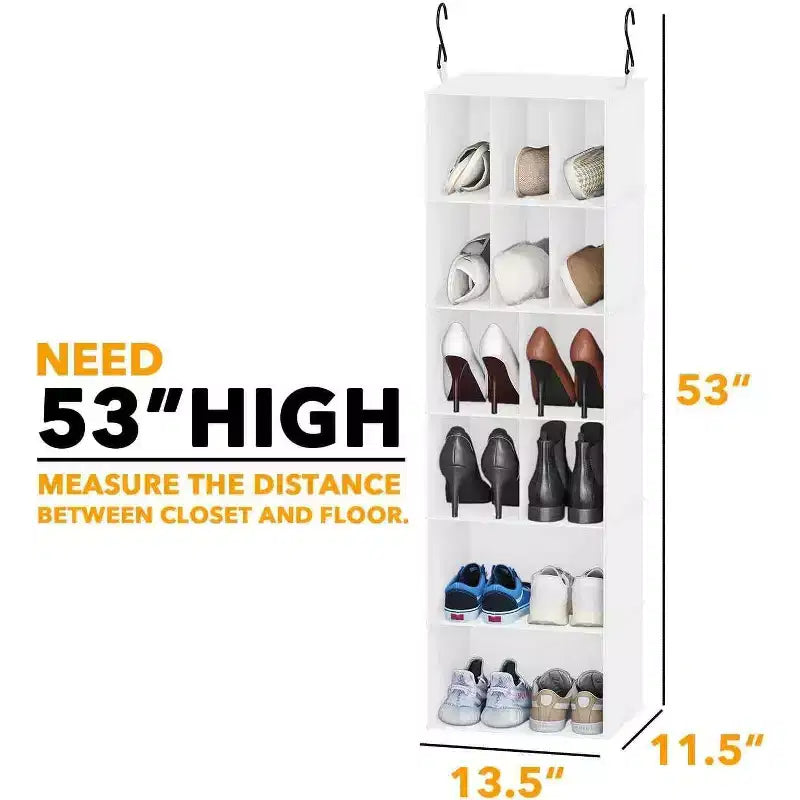 2-Pack Hanging Closet Organizer with Dividers, 24 Compartments