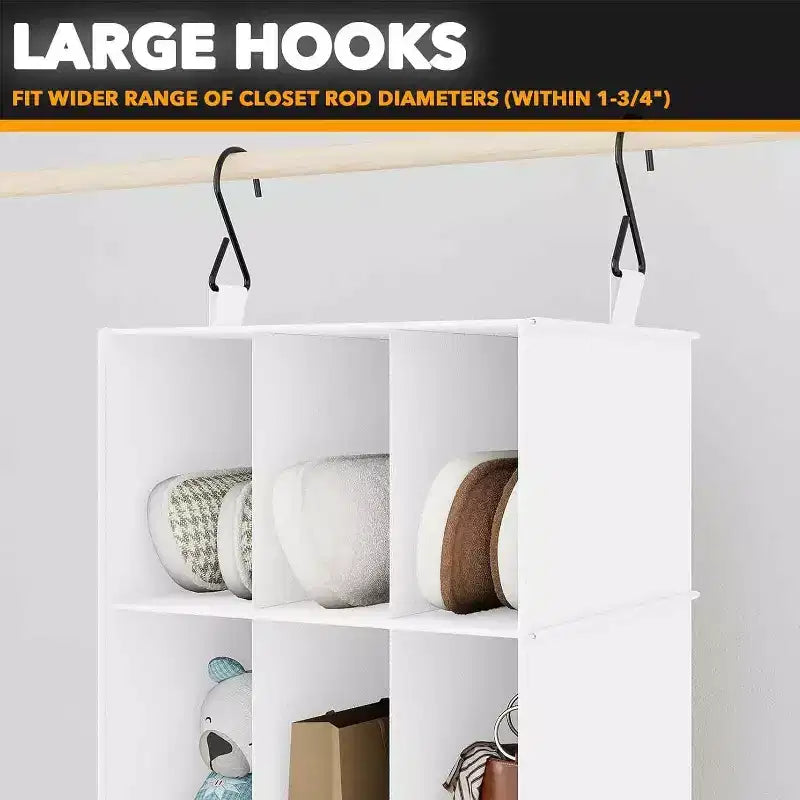 2-Pack Hanging Closet Organizer with Dividers, 24 Compartments