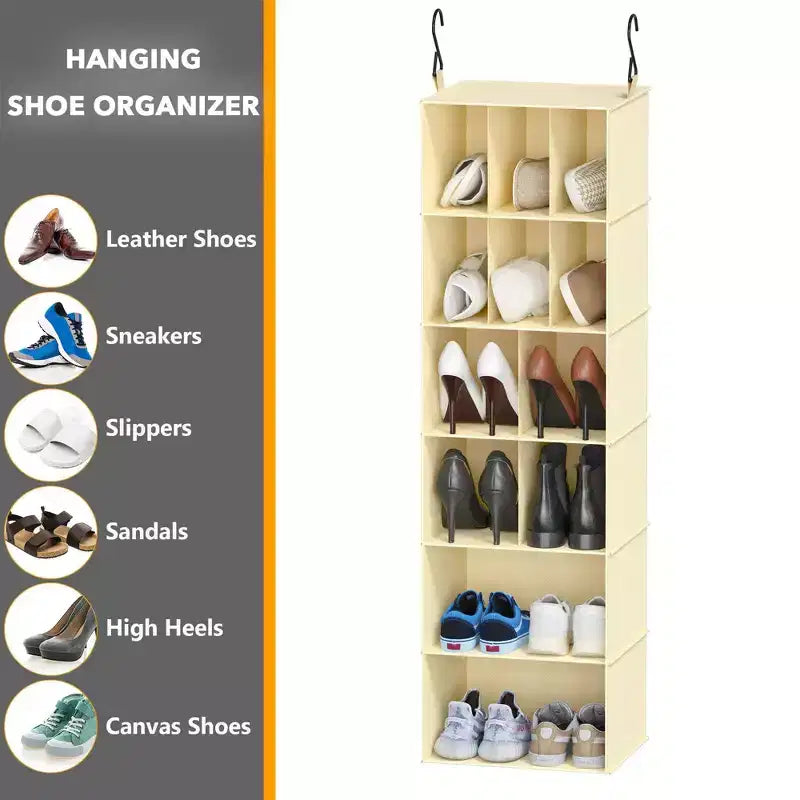 2-Pack Hanging Closet Organizer with Dividers, 24 Compartments