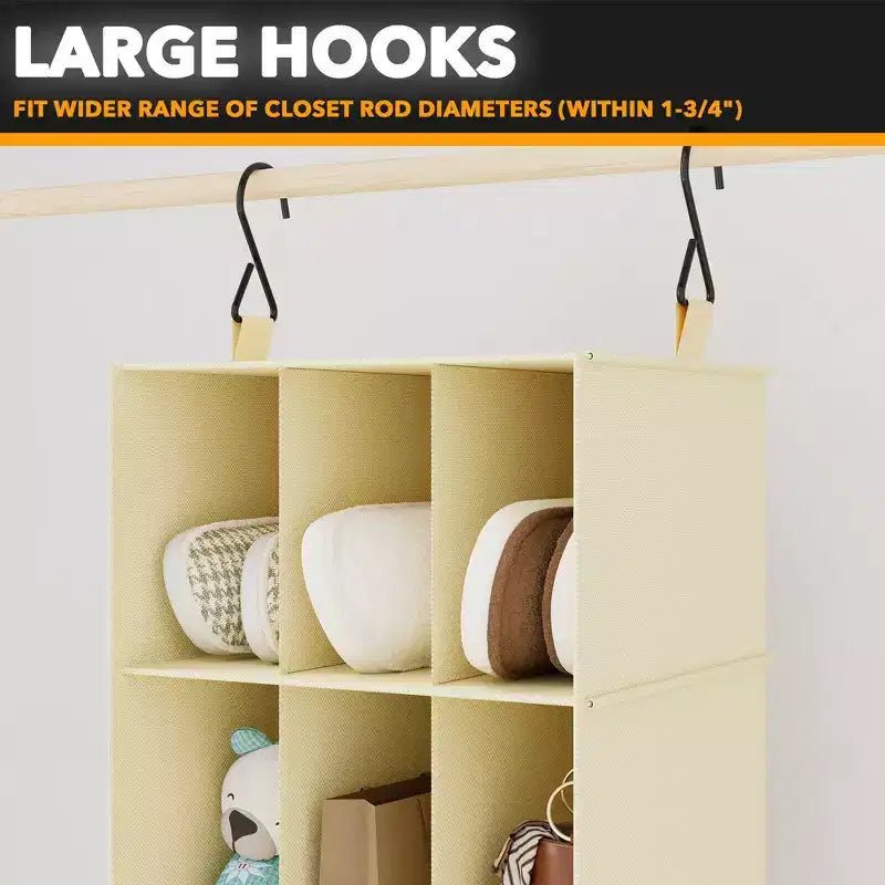 2-Pack Hanging Closet Organizer with Dividers, 24 Compartments