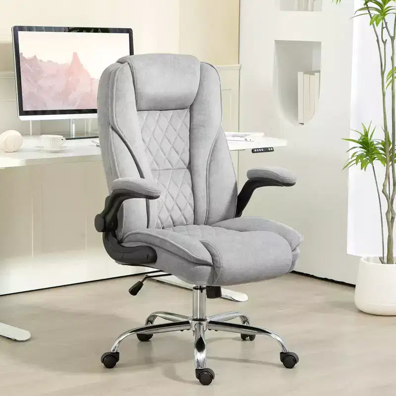 Executive Office Chair with Flip-up Armrests, Swivel Wheels & Adjustable Height
