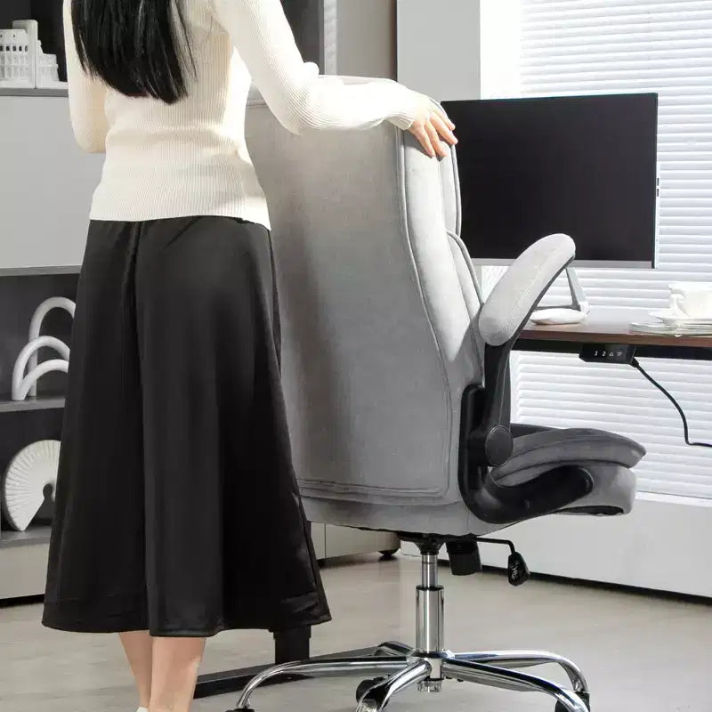 Executive Office Chair with Flip-up Armrests, Swivel Wheels & Adjustable Height