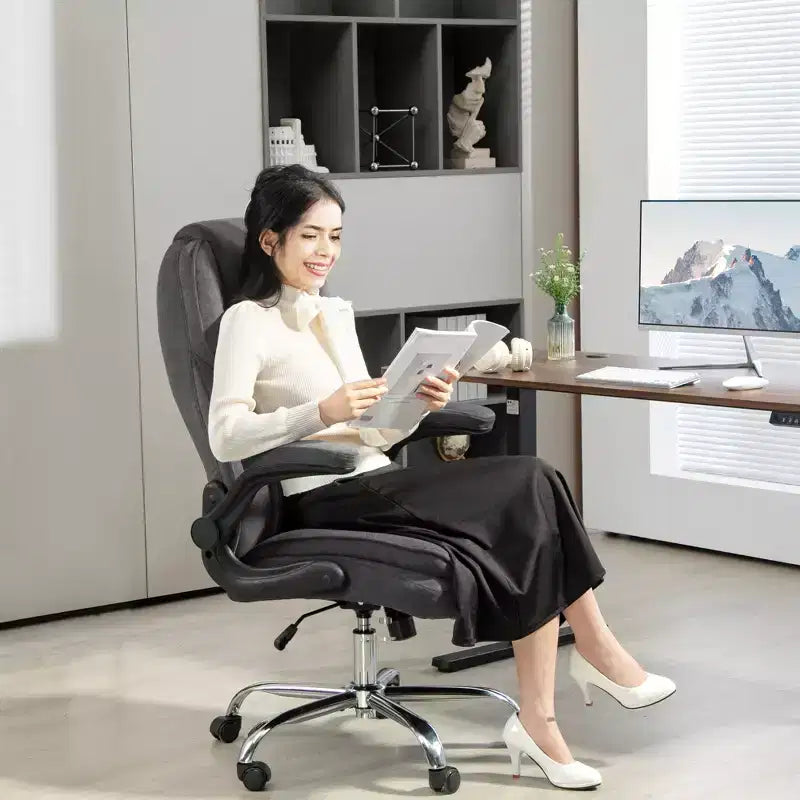 Executive Office Chair with Flip-up Armrests, Swivel Wheels & Adjustable Height