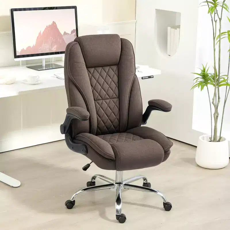 Executive Office Chair with Flip-up Armrests, Swivel Wheels & Adjustable Height