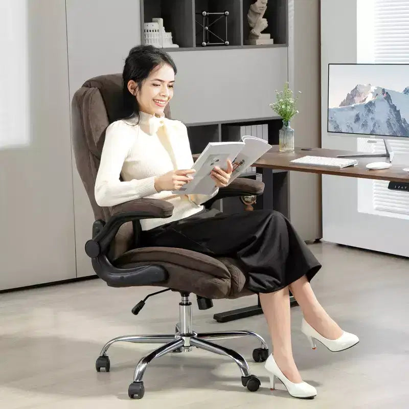 Executive Office Chair with Flip-up Armrests, Swivel Wheels & Adjustable Height