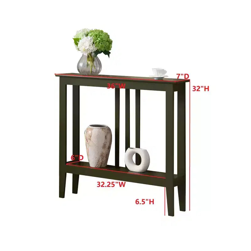 Narrow Console Table with Shelves for Entryway, Hallway or Living Room
