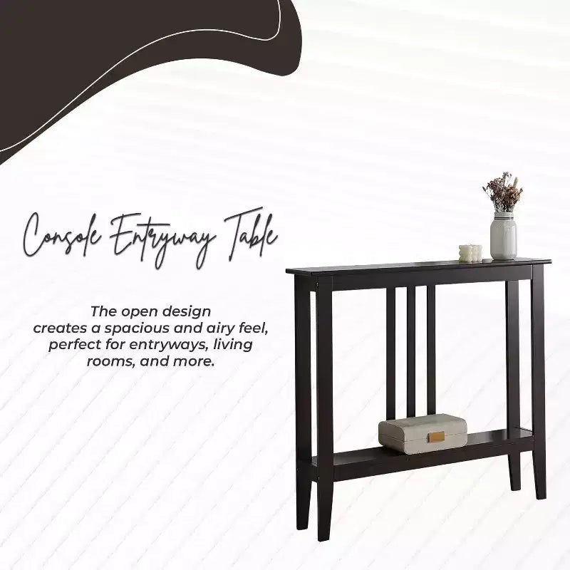 Narrow Console Table with Shelves for Entryway, Hallway or Living Room