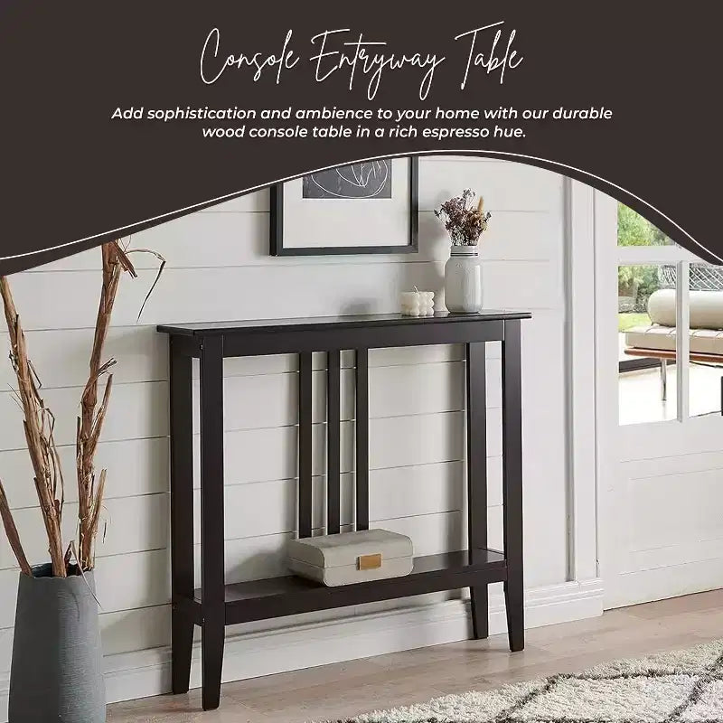 Narrow Console Table with Shelves for Entryway, Hallway or Living Room