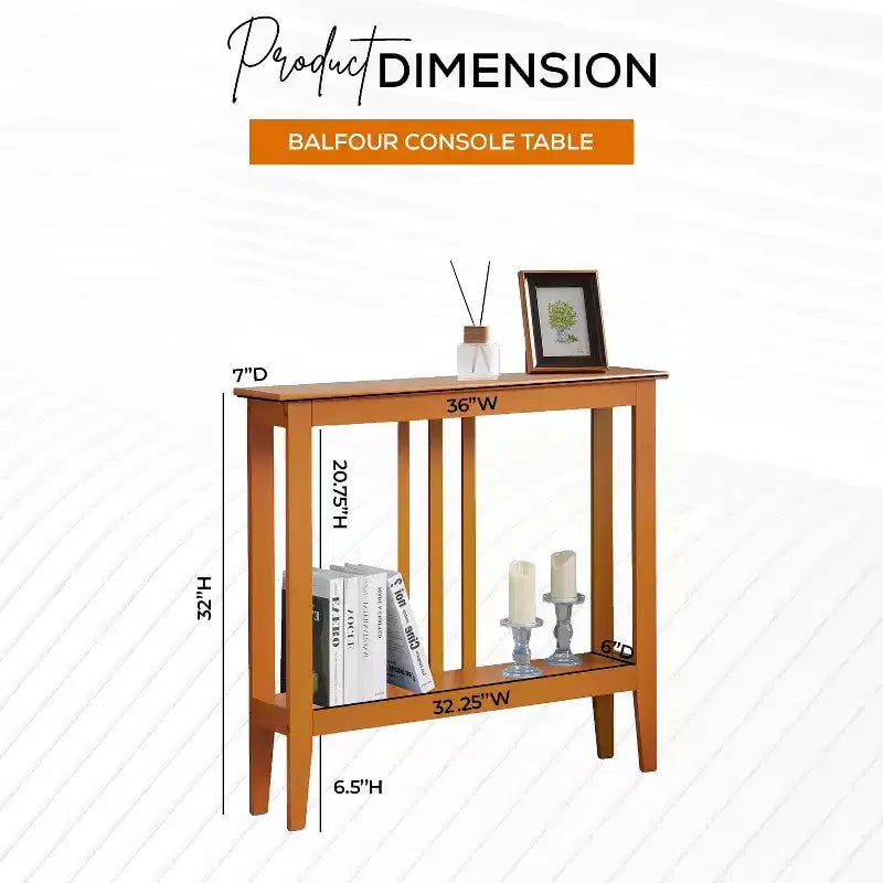 Narrow Console Table with Shelves for Entryway, Hallway or Living Room