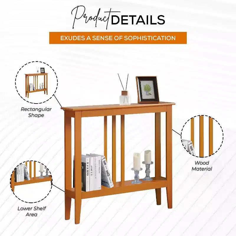 Narrow Console Table with Shelves for Entryway, Hallway or Living Room
