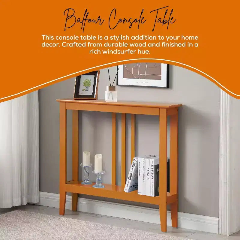Narrow Console Table with Shelves for Entryway, Hallway or Living Room