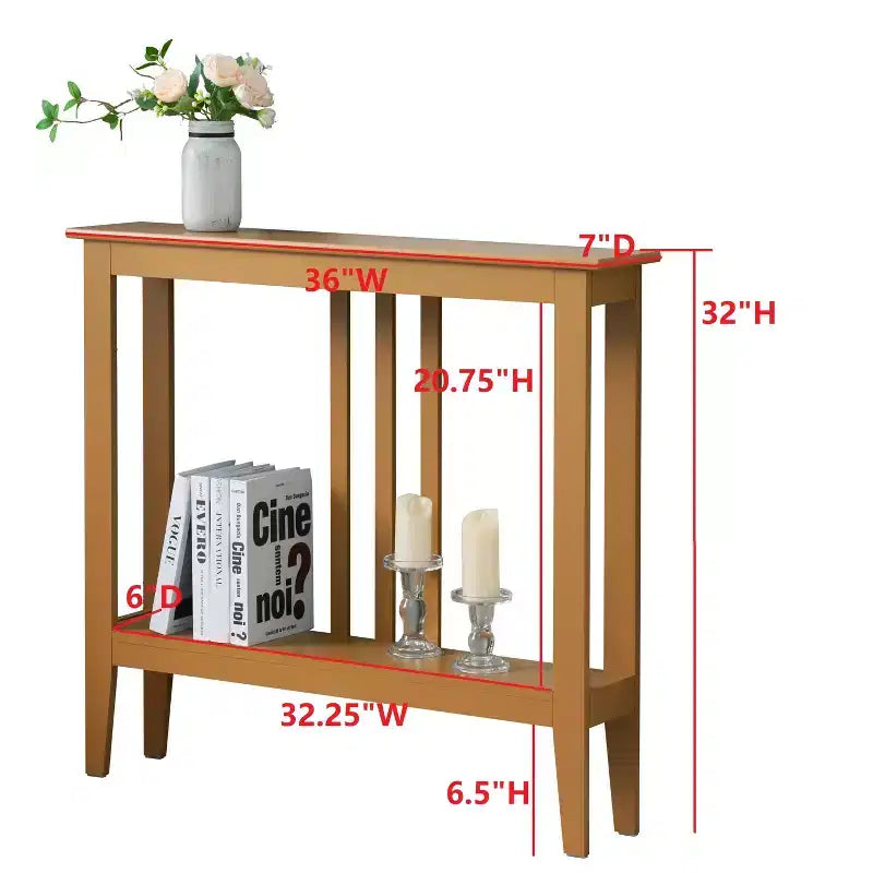 Narrow Console Table with Shelves for Entryway, Hallway or Living Room