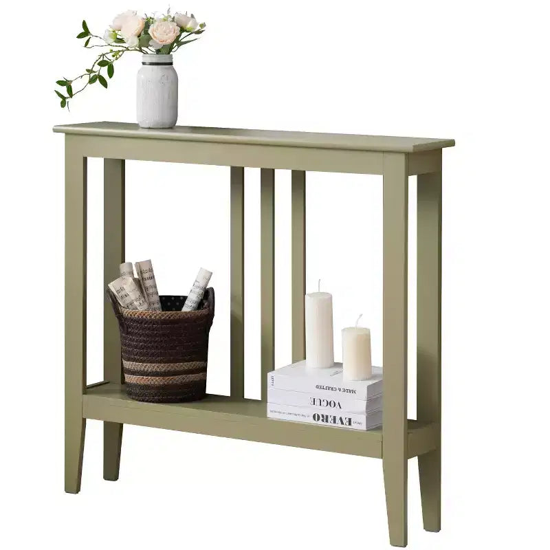 Narrow Console Table with Shelves for Entryway, Hallway or Living Room