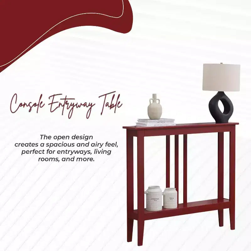 Narrow Console Table with Shelves for Entryway, Hallway or Living Room