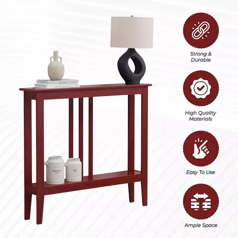 Narrow Console Table with Shelves for Entryway, Hallway or Living Room