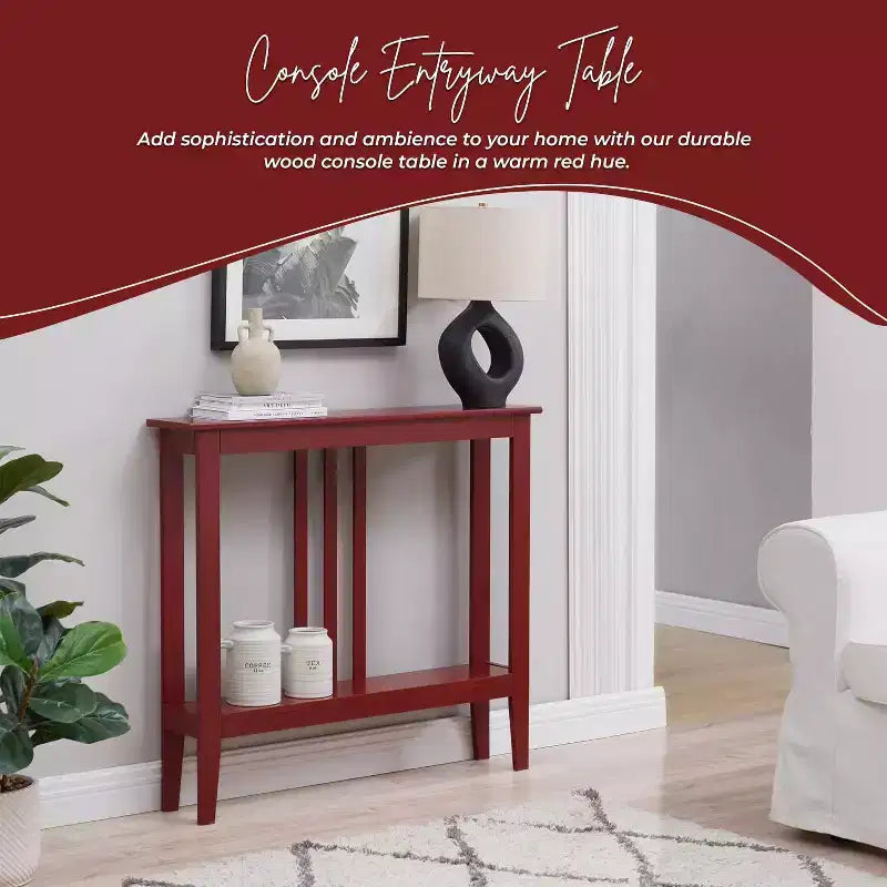 Narrow Console Table with Shelves for Entryway, Hallway or Living Room