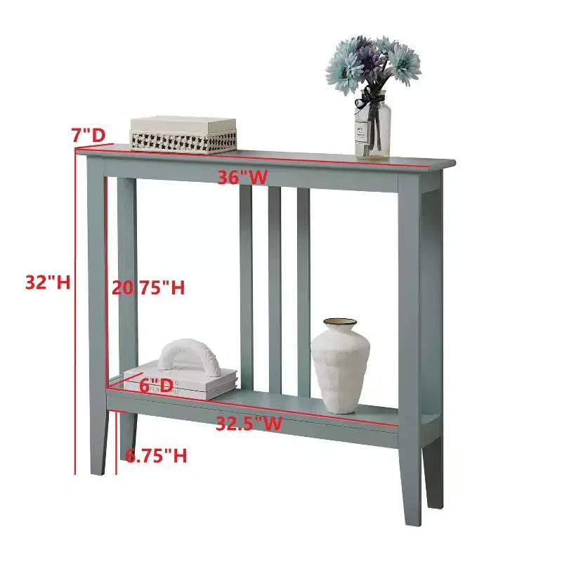 Narrow Console Table with Shelves for Entryway, Hallway or Living Room