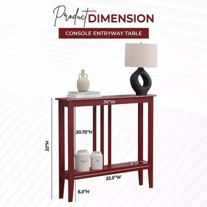 Narrow Console Table with Shelves for Entryway, Hallway or Living Room