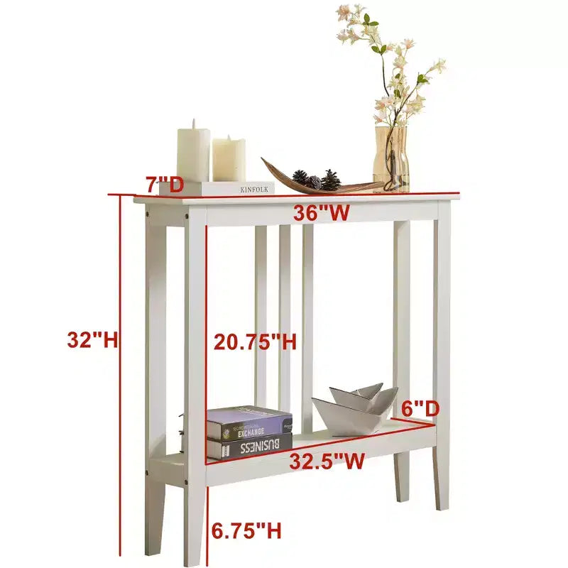 Narrow Console Table with Shelves for Entryway, Hallway or Living Room