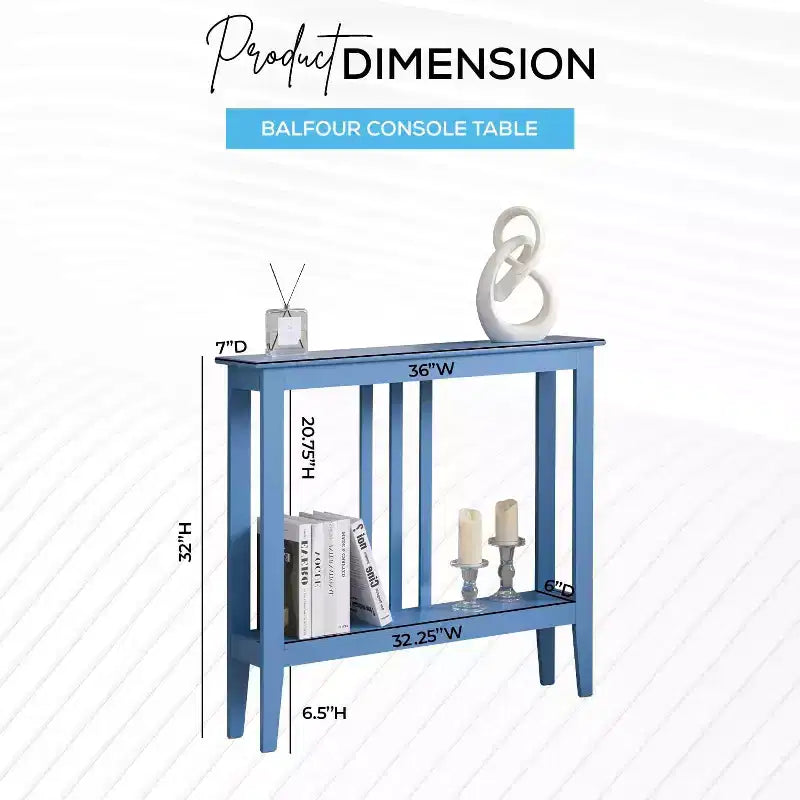 Narrow Console Table with Shelves for Entryway, Hallway or Living Room