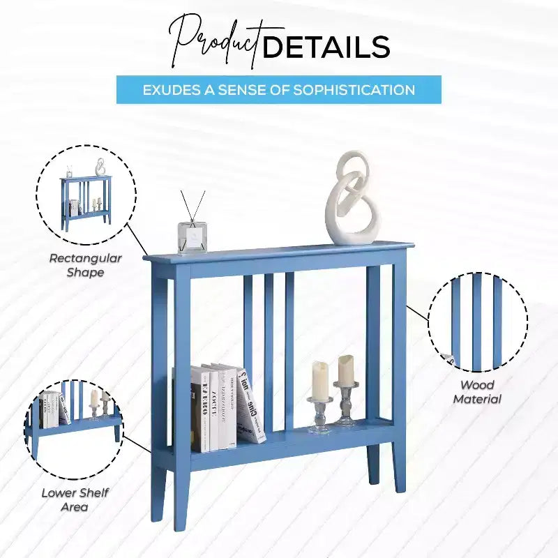 Narrow Console Table with Shelves for Entryway, Hallway or Living Room
