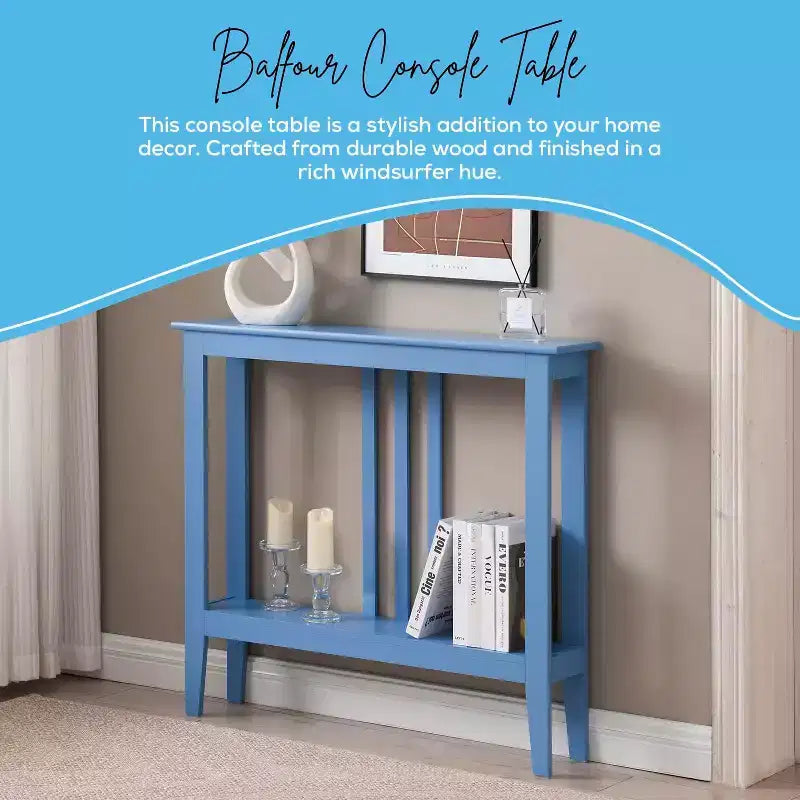 Narrow Console Table with Shelves for Entryway, Hallway or Living Room