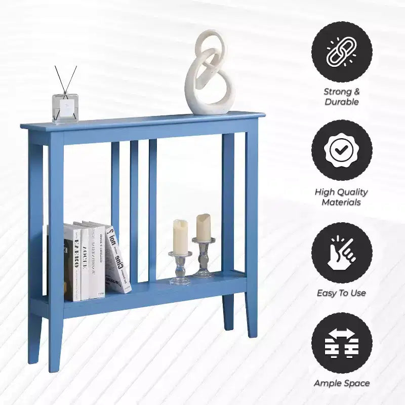 Narrow Console Table with Shelves for Entryway, Hallway or Living Room
