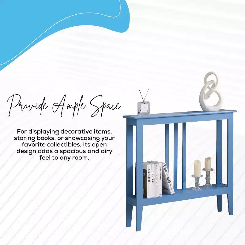 Narrow Console Table with Shelves for Entryway, Hallway or Living Room
