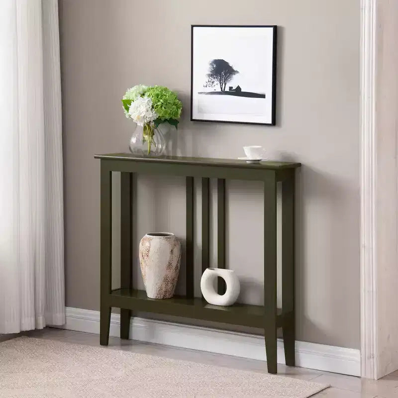 Narrow Console Table with Shelves for Entryway, Hallway or Living Room