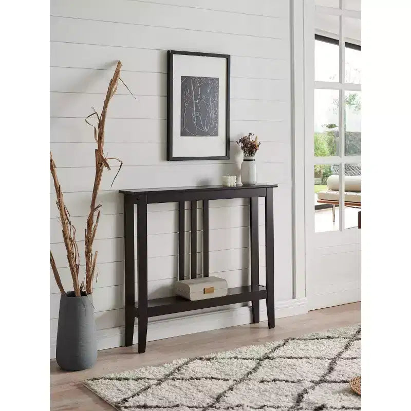 Narrow Console Table with Shelves for Entryway, Hallway or Living Room