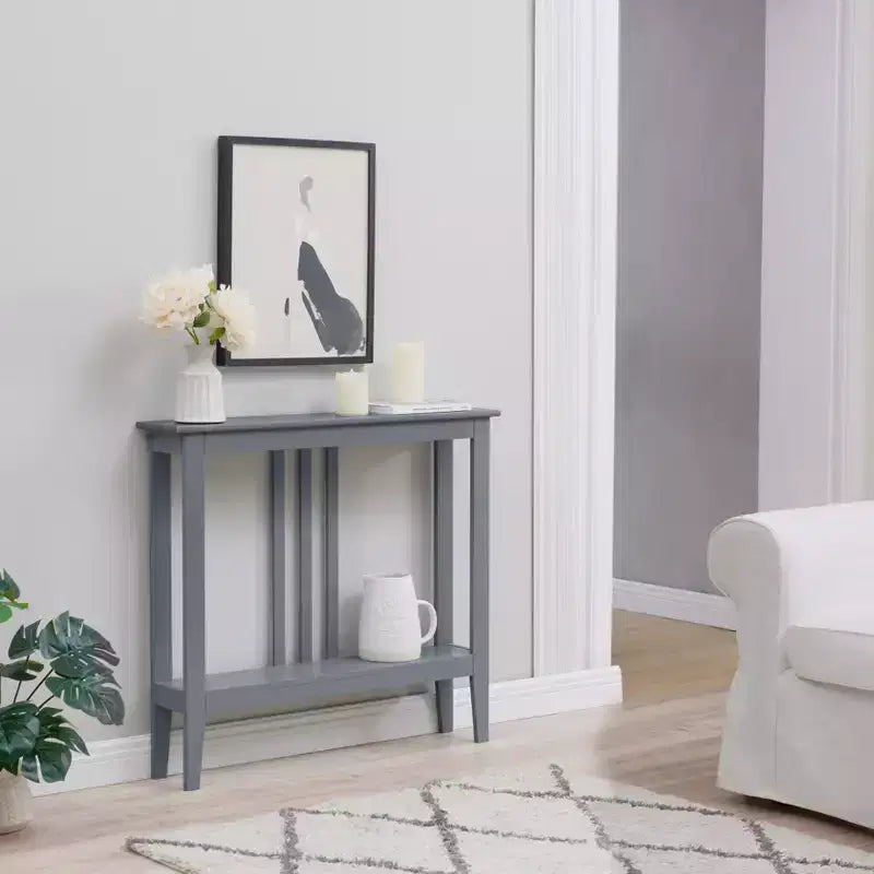 Narrow Console Table with Shelves for Entryway, Hallway or Living Room
