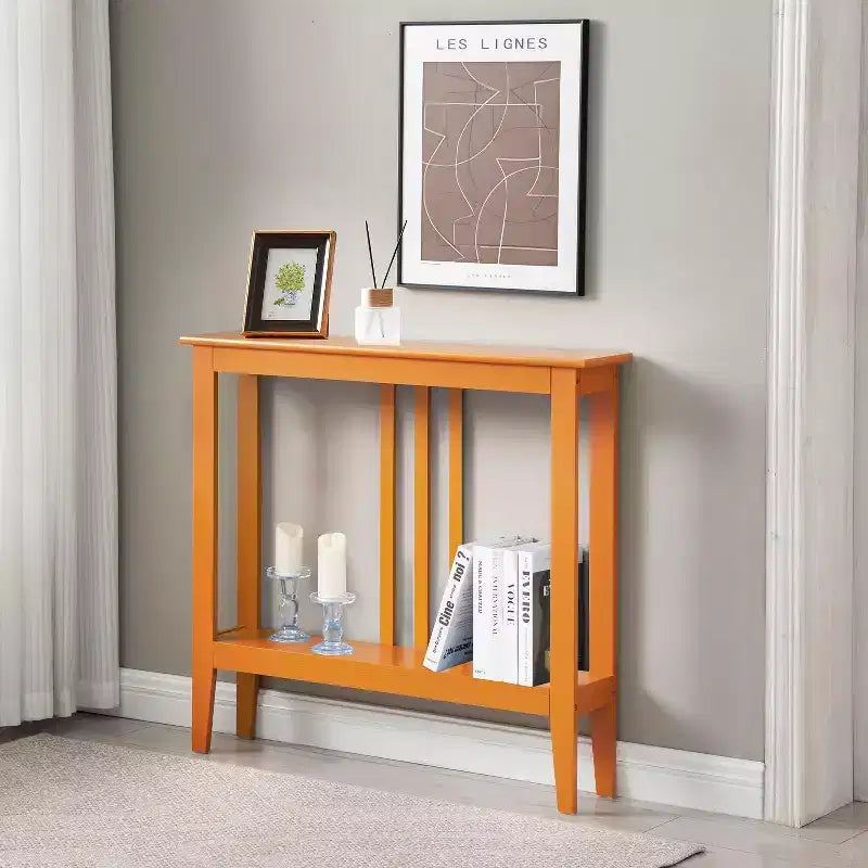 Narrow Console Table with Shelves for Entryway, Hallway or Living Room