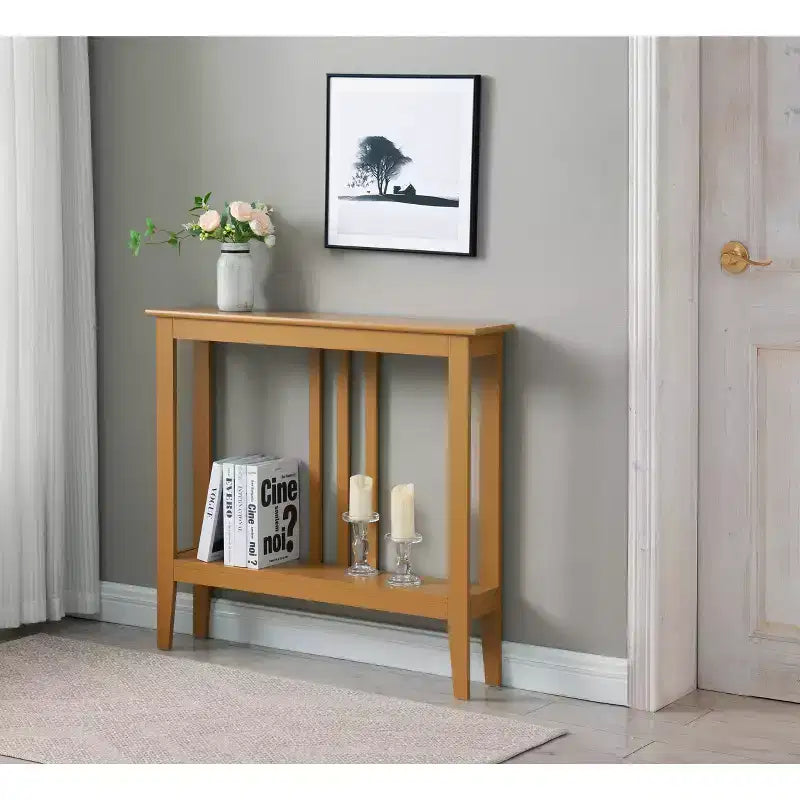Narrow Console Table with Shelves for Entryway, Hallway or Living Room