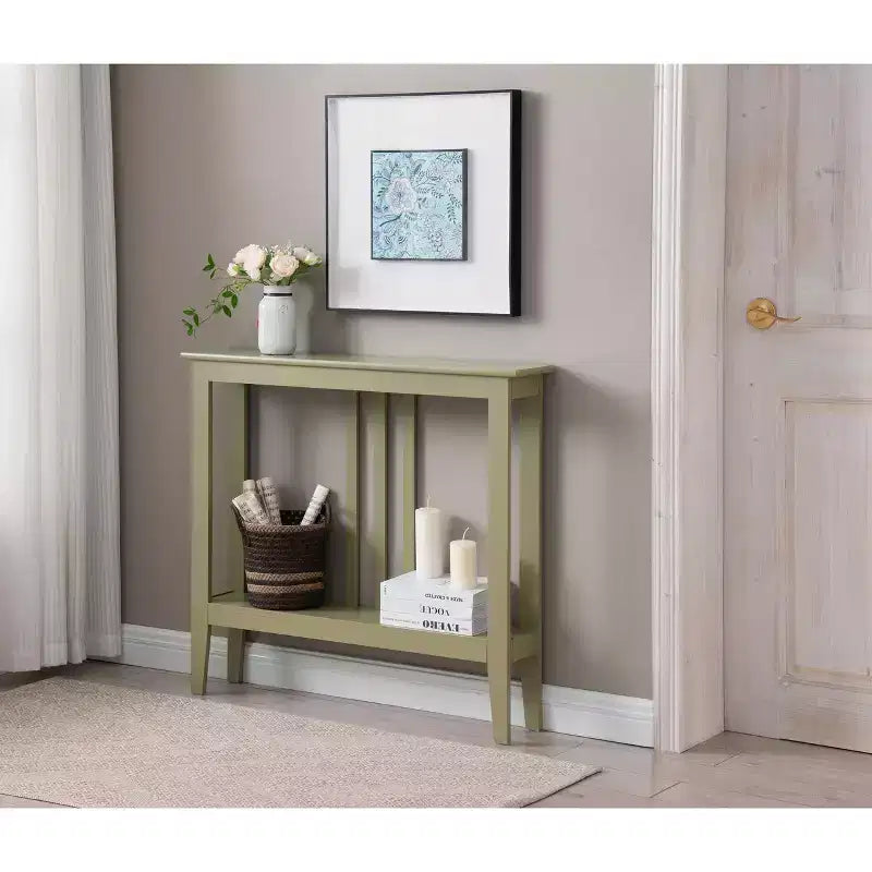 Narrow Console Table with Shelves for Entryway, Hallway or Living Room