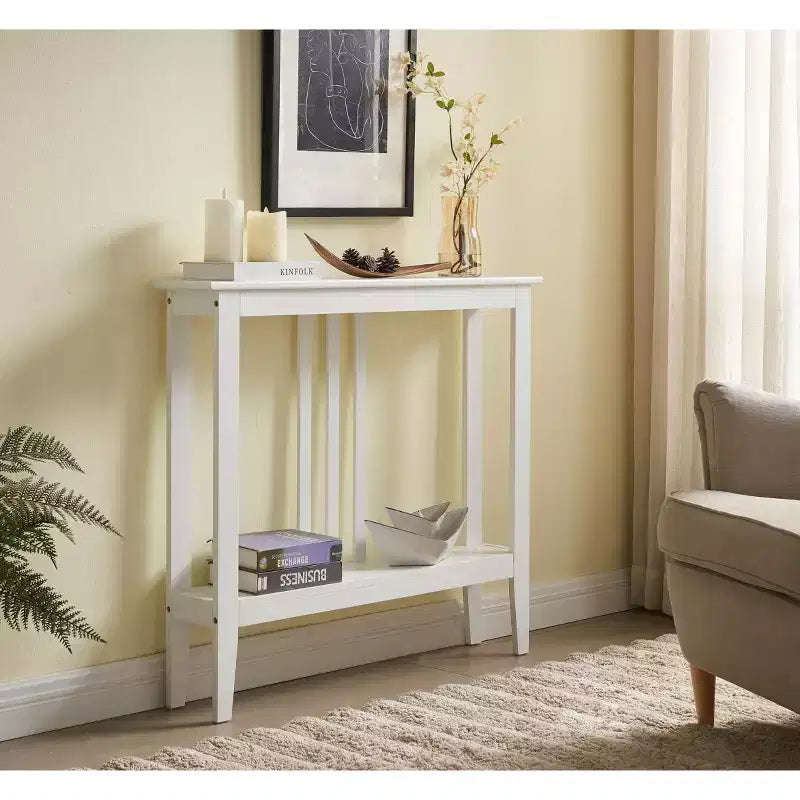 Narrow Console Table with Shelves for Entryway, Hallway or Living Room